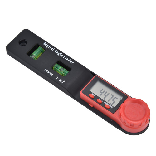 Digital Angle Ruler 0-200 with Bubble Level, 180mm Protractor