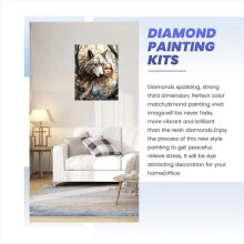 Paint with Diamond Embroidery Diamond Painting Full Round Picture of Rhinestone the Princess and the Wolf, (30 X 40cm) A