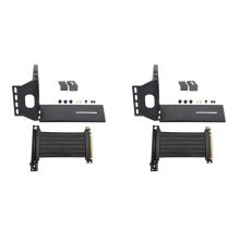 2X GPU-Stativ Vertikal HåLlare för Bildkort med PCI Express-FöRläNgningskabel Fast GPU PCI-E Inbyggd Vertikal Konsol