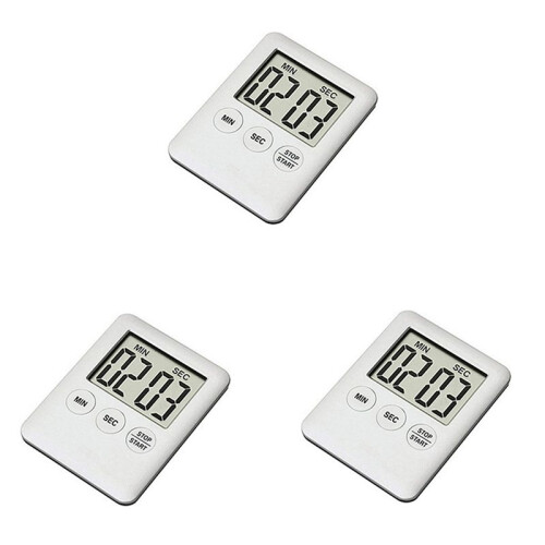 3X LED Digital Kitchen Electronic Timer Countdown Medication Reminder Kitchen Timer Portable