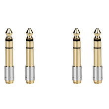 4 StüCk 6,35 mm auf 3,5 mm Konverter 1/4 Zoll Stecker 1/8 Zoll Buchse 6,35 auf 3,5 Klinke KopfhöRer Audio Adapter Stecker