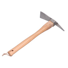 Edelstahl-Pickel mit Buchenholzgriff für Gartenarbeit – 385x210mm