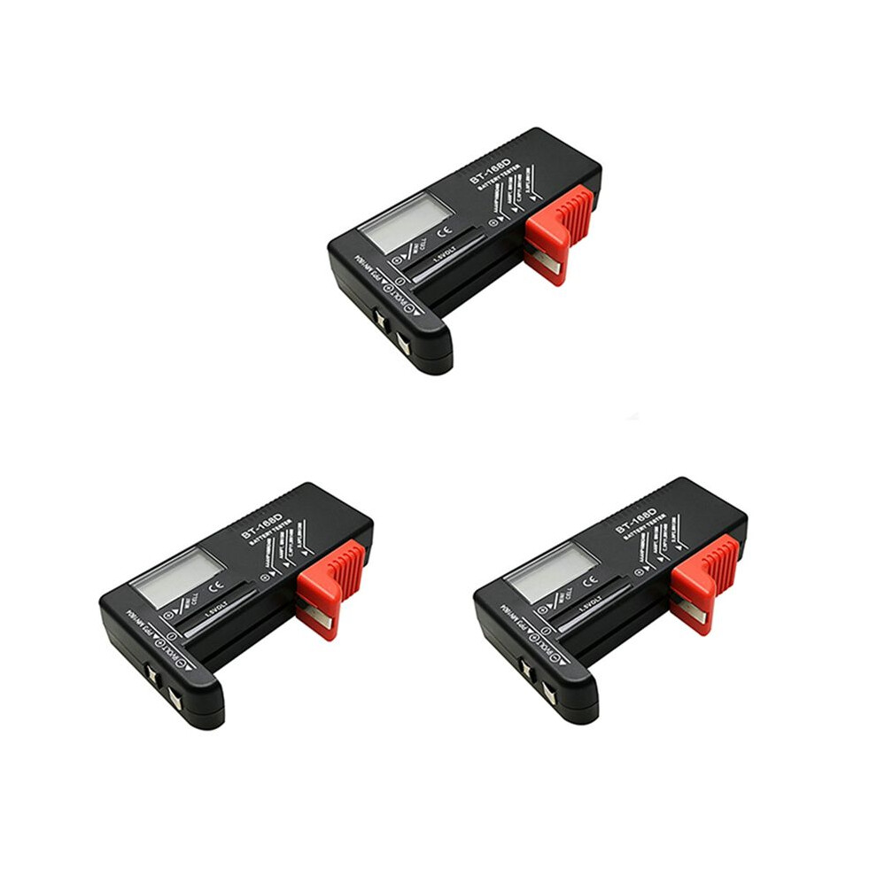 3X Bt-168D Battery Tester Digital Battery Tester Battery Capacity Tester Bt168d Tester For Aa/Aaa/C/D/9V/1.5V Battery 6031024835204