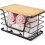 2 Pack Storage Stackable Kitchen Laundry Organizers with Bamboo Top, Wall Mount Large Trash Bag Holder and Standard 7
