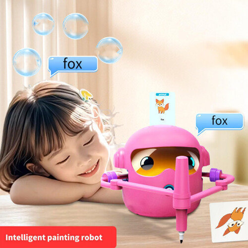 Drawing Robot with 100 Cards, Interactive Kids Art Robot, STEM Educational Toy with USB Charging 2