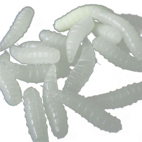150pcs 1,6 cm Köder Angelmaden Maden Gummiköder Würmer Nachtleuchtend Nachtleuchtend 2