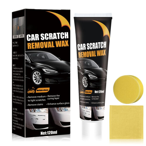 Car Scratch Remover Paste 2025, Quick Deep Paint  Kit with Sponge and Magic Cloth, Universal Use
