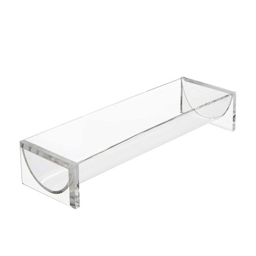 2X Clear Cracker Serving Tray, Transparent Macaron Display Tray, Rectangular Cracker Holder for Serving Trays 1
