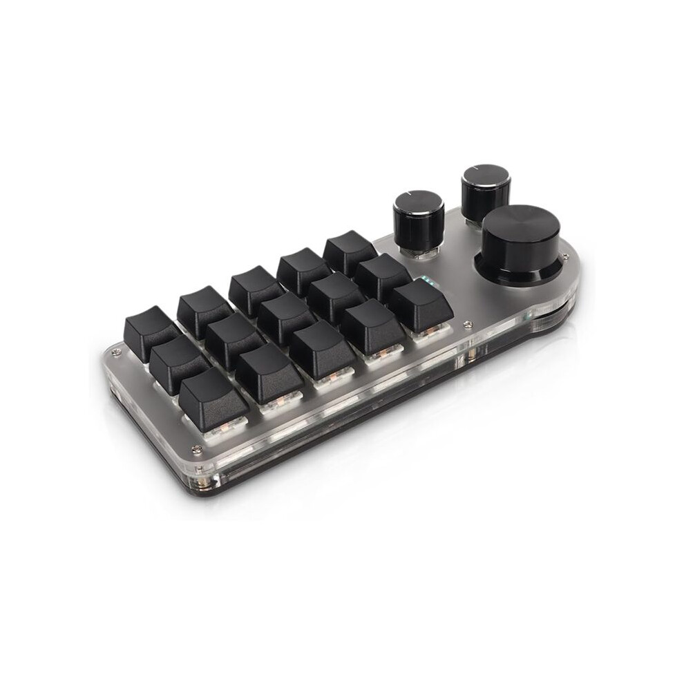 15 Keys 3 Knobs Macro Programmable Keyboard, 3 Connection Modes One Handed Macro Mechanical Keyboard 4711037221233