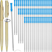 50 Pezzi di Penna A Sfera Sottile In Metallo da 4,5 Pollici, Ricarica di Inchiostro da 1 mm per Penne In Legno di Pregio, Penna A Sfera A Torsione per