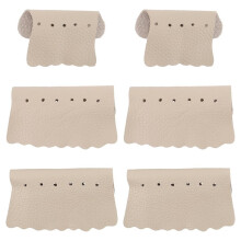 6 Stuks Hoekbeschermers voor Pooltafels met Grijs-Witte PU-Leren Pockets voor Verbeterde Stabiliteit Tijdens Het Biljarten
