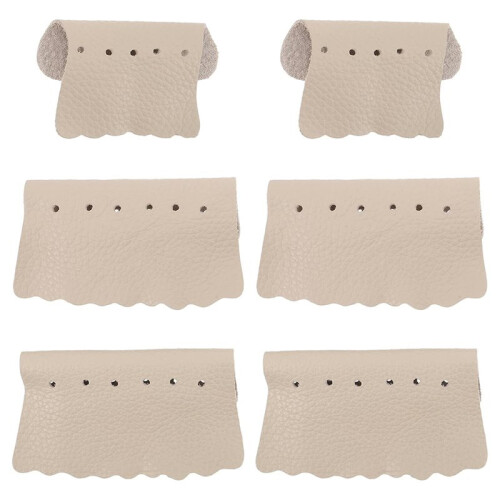 6Pcs Pool Table Corner Protectors with Grey-White Leather Pockets for Enhanced Billiard Stability