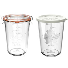 Lot de 2 Bocaux de Conserve de 800 Ml (27 Oz), Récipients de Conservation en Verre Hermétiques à Large Ouverture pour le Levain