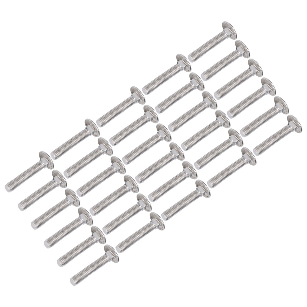 30Pcs M10x55 Stainless Steel Carriage Bolts With Square Neck, Din 603 5021376376716