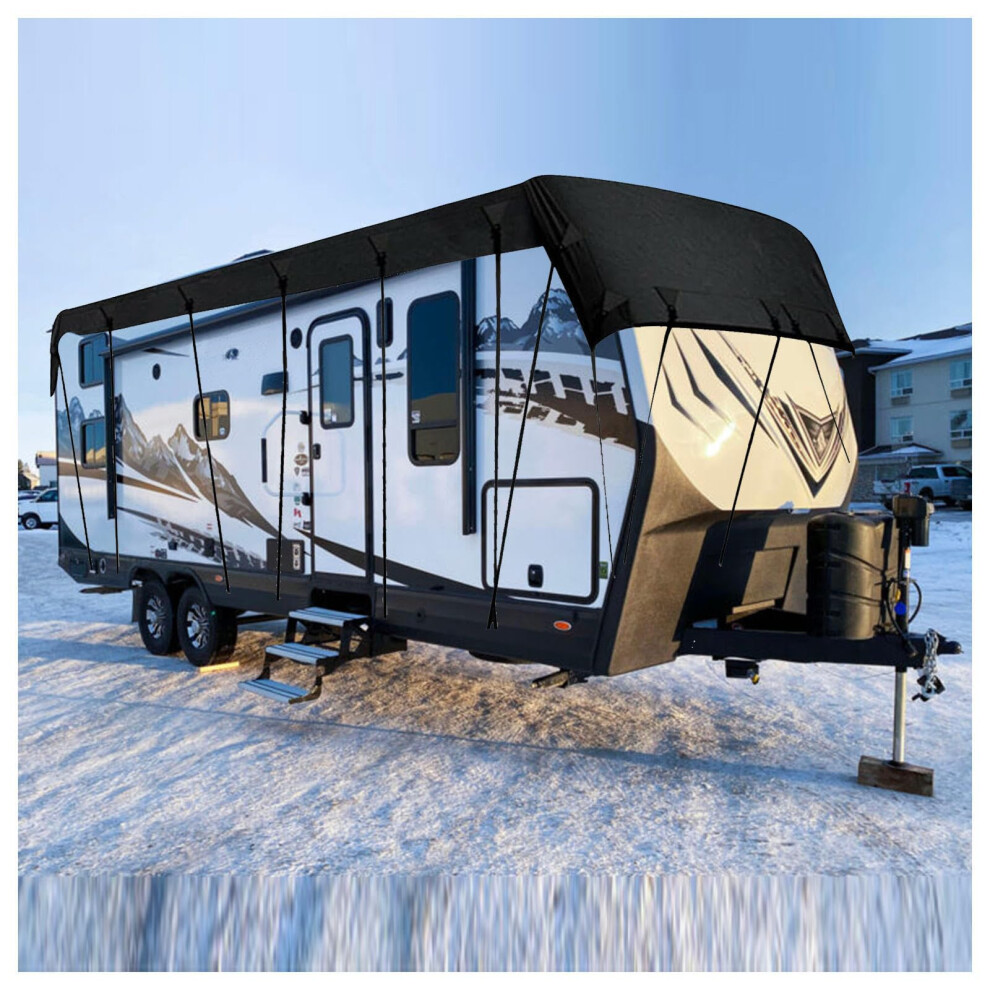 Waterproof Rv Cover 210D Oxford Camper Trailer Cover AllâWeather UvâResistant Heavy Duty Roof Protector 12X3m Black 9771547550723