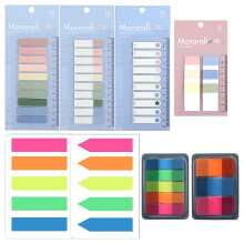Confezione da 8 1020 Pezzi Schede di Indice Adesive con Righello, Schede di File Scrivibili Bandiere, Creatori di Pagine Colorate Stick Notes