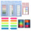 8 Pack 1020 Pieces Sticky Index Tabs with Ruler, Writable File Tabs Flags, Colored Page Makers Stick Notes 1