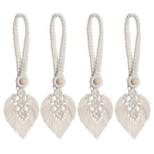 4Pcs Rope Leaf Curtain Tie Backs Macrame Holdbacks Curtains & Voiles Tiebacks