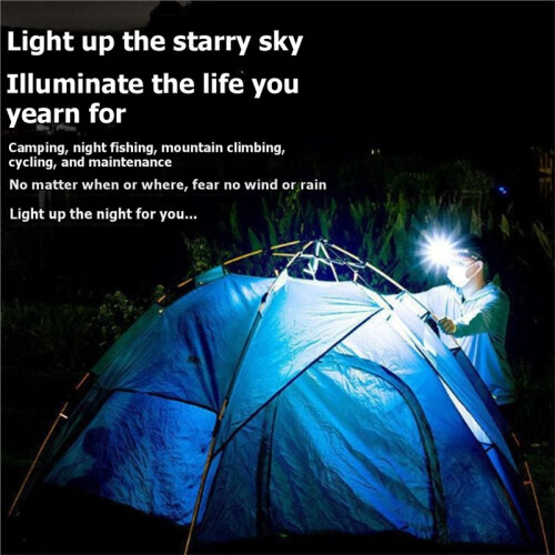Lampe Frontale LED Rechargeable par USB, Zoomable, Étanche, Lumière Jaune 1