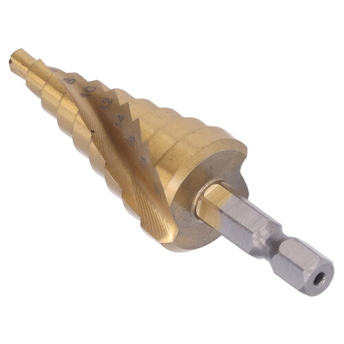 High Speed Steel Step Drill Bit 4-20mm Spiral Flute Cone Centering Tool 2