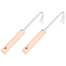 2 Stück Garten-Unkrautstecher-Set, Buche & Stahl, Ergonomisch, Leichtgewicht 263x90mm