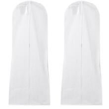 2X Long Wedding Dress Bag Cover Evening Dress Dust Cover Bridal Garment Storage Bag Nonwoven Wedding Dress Dust Cover