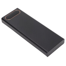 L10 22,5W 10x18650 DIY Powerbank-Kit mit LCD, Schnellladung, Schwarz