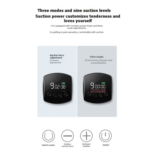 Adjustable Electric Nipple Corrector with 9 Intensity Leveling Breastfeeding Support Pumps Gentle Nipple Stimulation 2