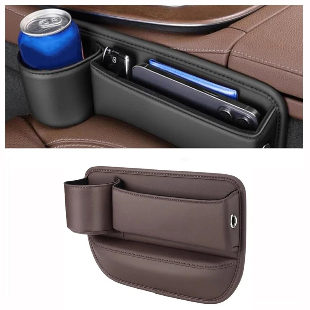 Car Seat Gap Filler Organizer With Cup Holder, Pu Leather Storage Box For Lexus Is350 2013Â2017 Black/Red/Brown 9330225986539