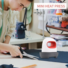 Bärbar 220V Värmepressmaskin T-Shirttryck DIY Enkel Värmeöverföringspressjärn Röd EU-Kontakt