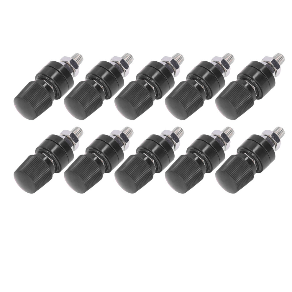 10Pcs M8 Iron Terminal Binding Post For Electronics, Black 4961390514361