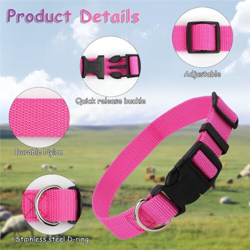 5-Pack Adjustable Goat Collars with Loud Grazing Copper Bells for Small Farm Animals 2