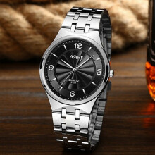 Nary Watches Mens Watches Quartz Wristwatch Mens Stainless Steel Watch Fashion Casual Men Watch-Black Silver