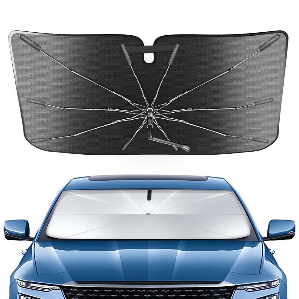 Windshield Sunshade For Ford Maverick 20222024, Umbrella Style 6Layer Titanium Full Coverage Silver 9330225969358