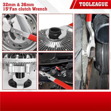 Fan Clutch Wrench Set,32mm&36mm Wrenches,Fan Clutch Removal Tool Kit,Water Pump Pulley Holder and Nut Water Hub Removal