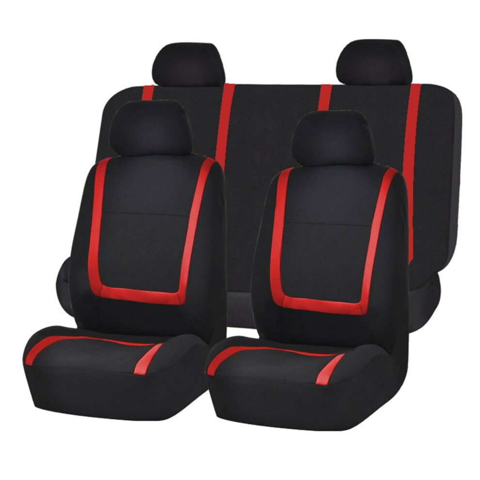 Breathable Allweather Car Seat Covers Full Set For Nissan Wingroad, Universal 5Seat Protector Red 9771547551058