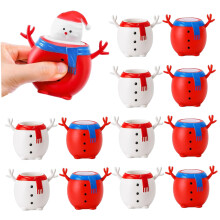 Christmas Stress Balls 12Pcs Snowman Design Stress Relief Toys for Holiday Party Favors Random Colors