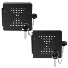 4 Inch Square RV Bumper End Cap with Lock and Key, Ventilated Metal Cover for Sewer Hose Storage