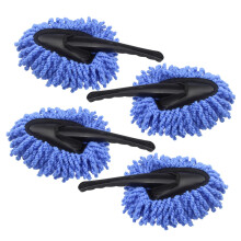 4pcs Car Cleaning Brush and Waxing Duster Set, Gentle Dust Removal, Ergonomic Non‑Slip Grip for Car Interior and Home Use