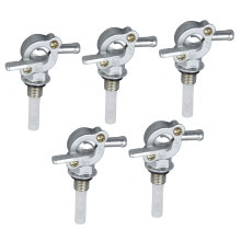 5Pcs Fuel Tank Shut Off Valves Set, M10x1.25, 1/4in Barb, Aluminum Iron