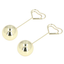 2Pcs Heart-Shaped Iron Table Number Holders, Gold, 8.5x2.5cm