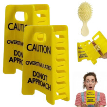 Hair Claw Clip 2PCS Yellow Caution Sign Funny Hair Clip for Thick Hair Secure Hold Gift for Women