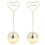 2Pcs Heart-Shaped Iron Table Number Holders, Gold, 8.5x2.5cm 2