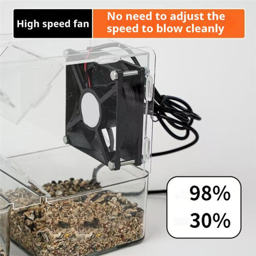 Automatic Bird Feed Shell Blowing Machine Washable Acrylic SeedShell Separator for Birds Effortless Shell Removal Tool 1