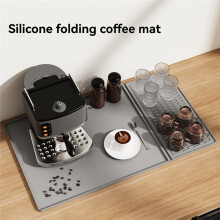 Silicone Coffee Mat 15.74''X27.67'' Non-Slip & Spill-Proof for Countertop Under Coffee Machines Bar Wine Cabinet B