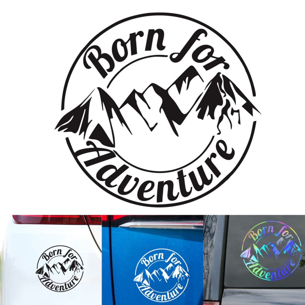 Reflective Mountain Car Vinyl Sticker | Waterproof, 15X15cm, Black/White 7611390515550