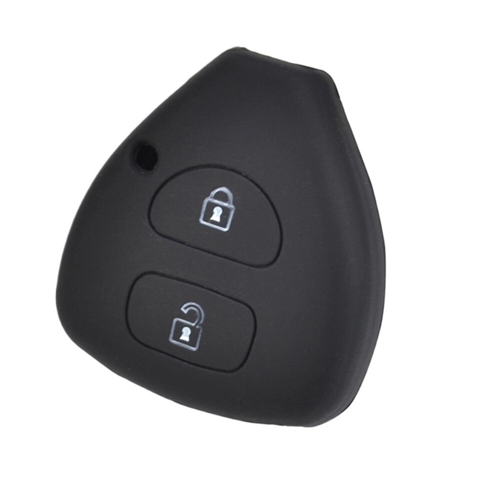 Silicone Key Fob Cover For Toyota, 2 Button Case With ScratchâResistant Protection And NonâSlip Grip Black 9073542691662