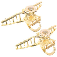 2PCS Sunflower Metal Hair Claw Clips for Women, NonSlip Grip, Durable Flower Hair Accessories