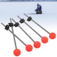 Ice Fishing Rod Set 5PCS Mini Portable Winter Outdoor Fishing Tips Red Ball