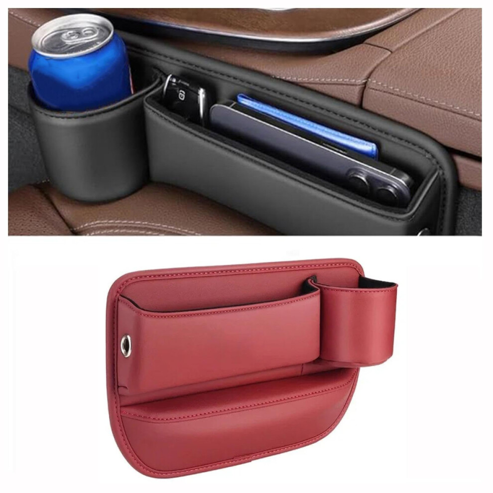 Car Seat Gap Organizer With Cup Holder Pu Leather Storage Box For Lexus Ct200h 20112016 Black/Red/Brown 9092120175011